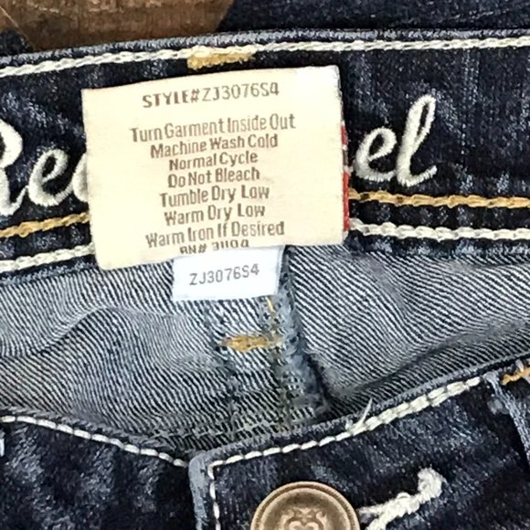 Red Camel Embellished Flap Pocket Skinny Jeans - Picture 12 of 15